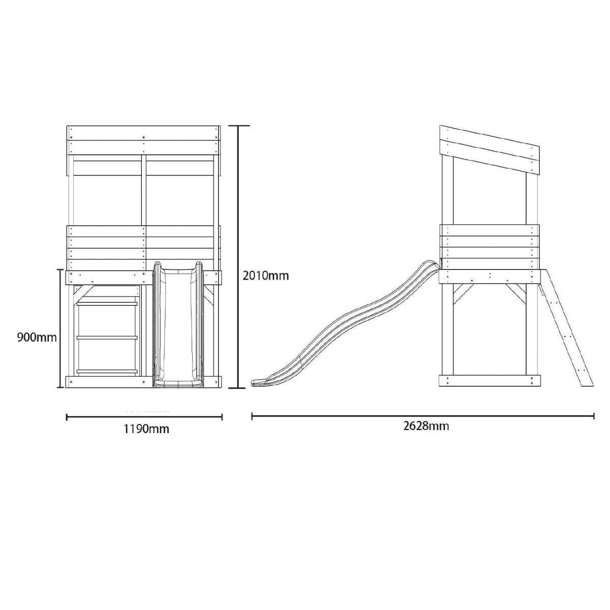 Rebo Lookout Tower with Wave Slide, Adventure and Den Packs