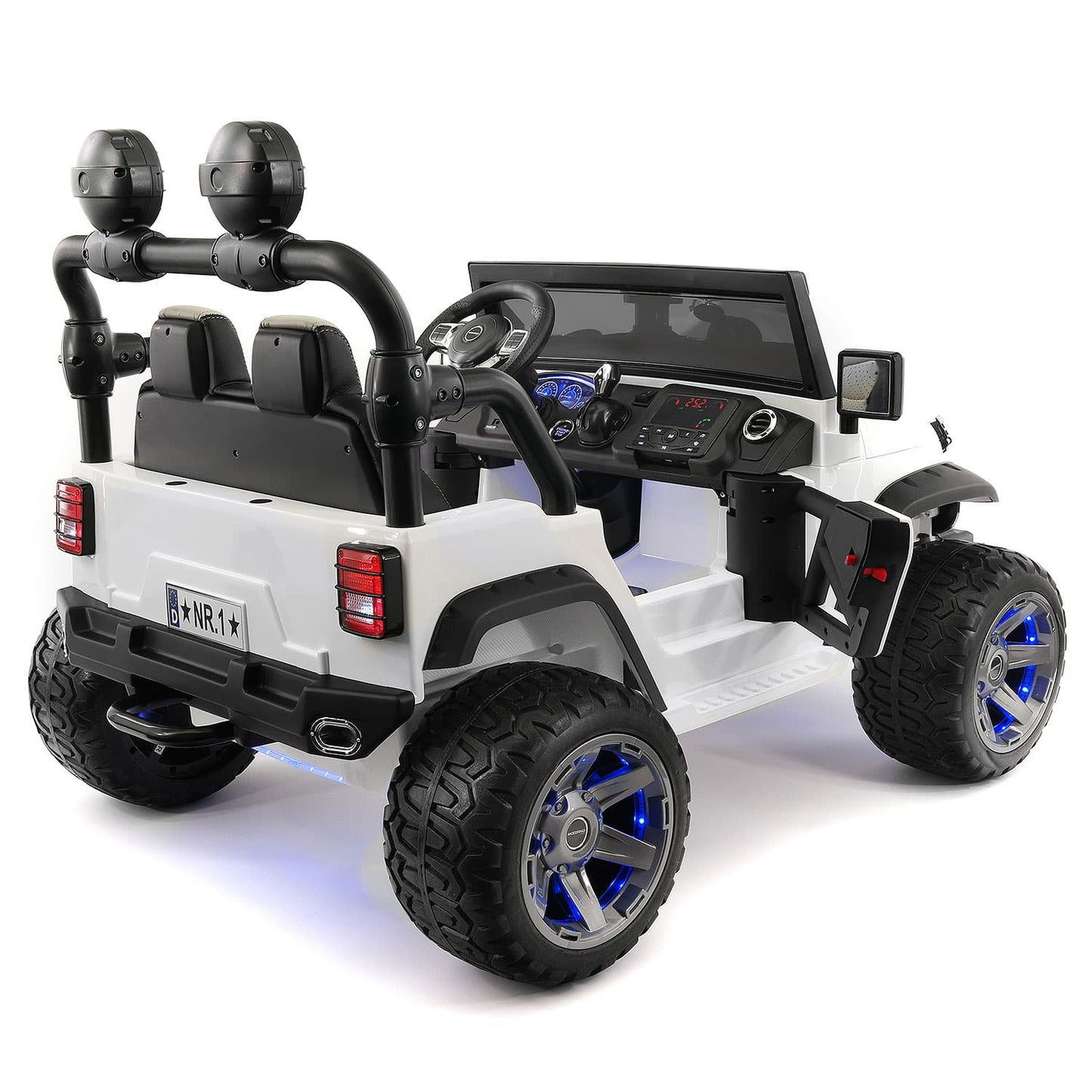 Trail Explorer 24V Kids Ride-On Car Truck with R/C Parental Remote | White