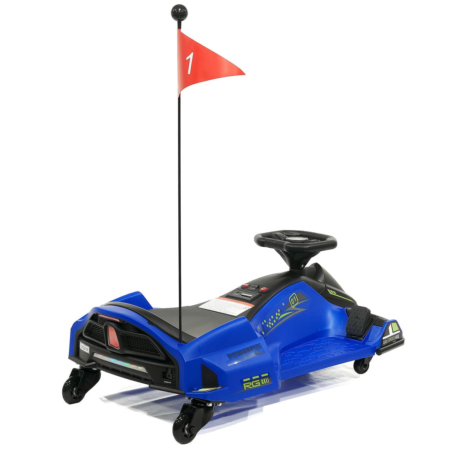 360° Drift Glider 24V Kids Ride-On Go-Kart | Blue