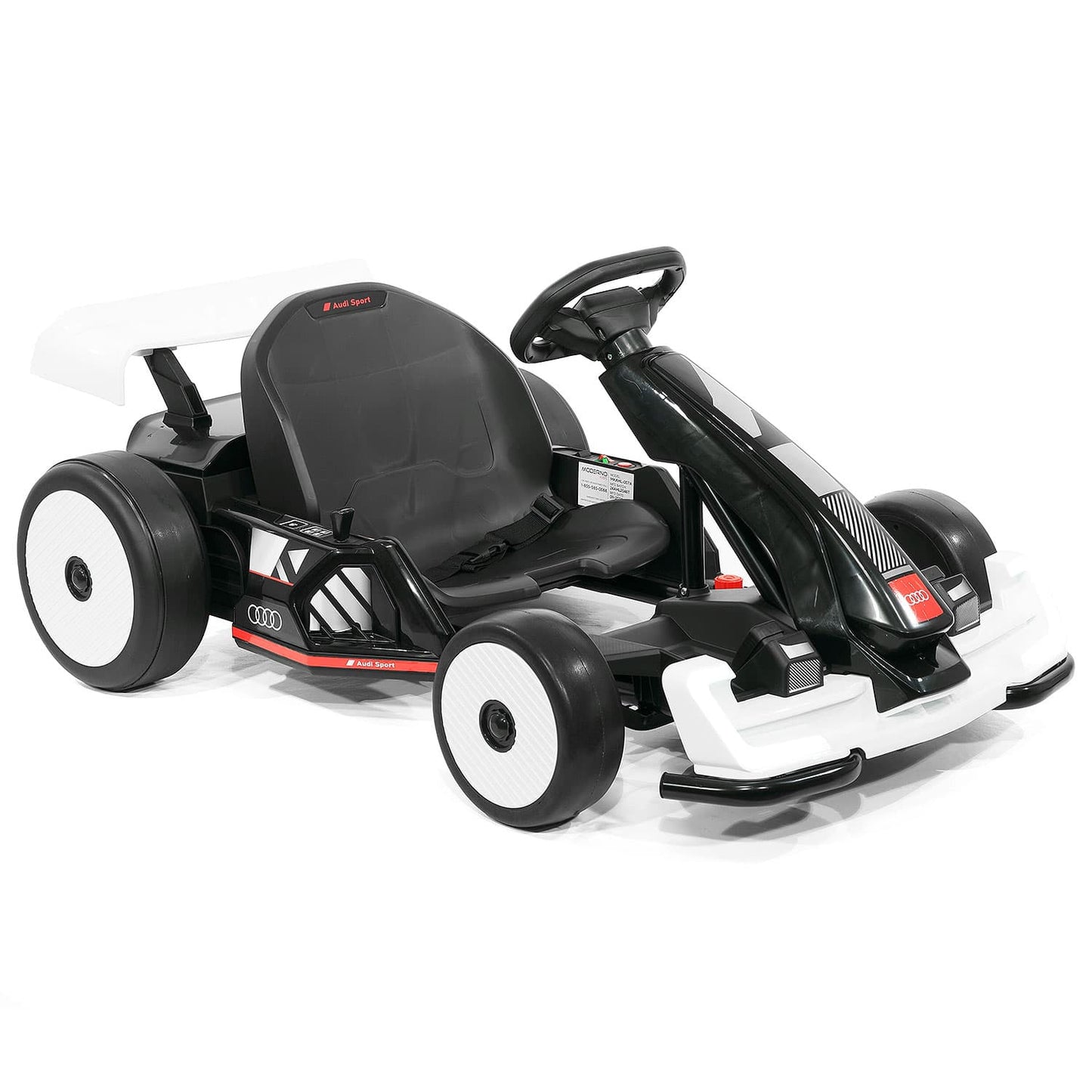 Audi Sport 24V Big Kids Drifting Ride-On Go Kart | White