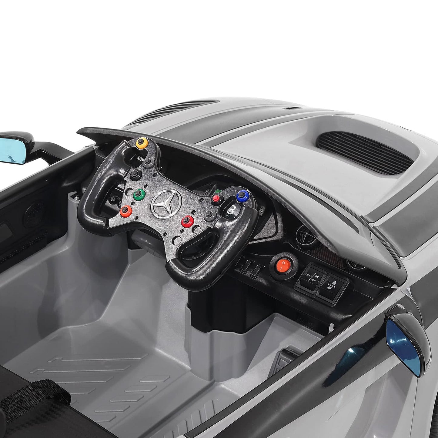 Mercedes AMG GT3 EVO 12V Kids Ride-On Car with R/C Parental Remote | White