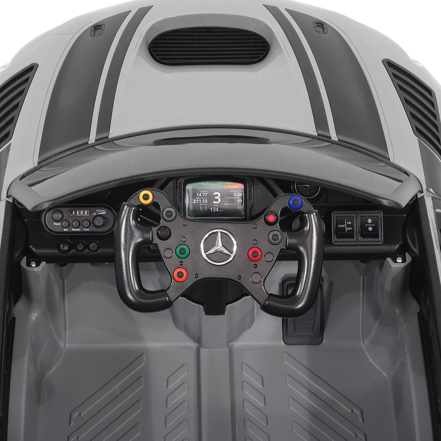 Mercedes AMG GT3 EVO 12V Kids Ride-On Car with R/C Parental Remote | Gray
