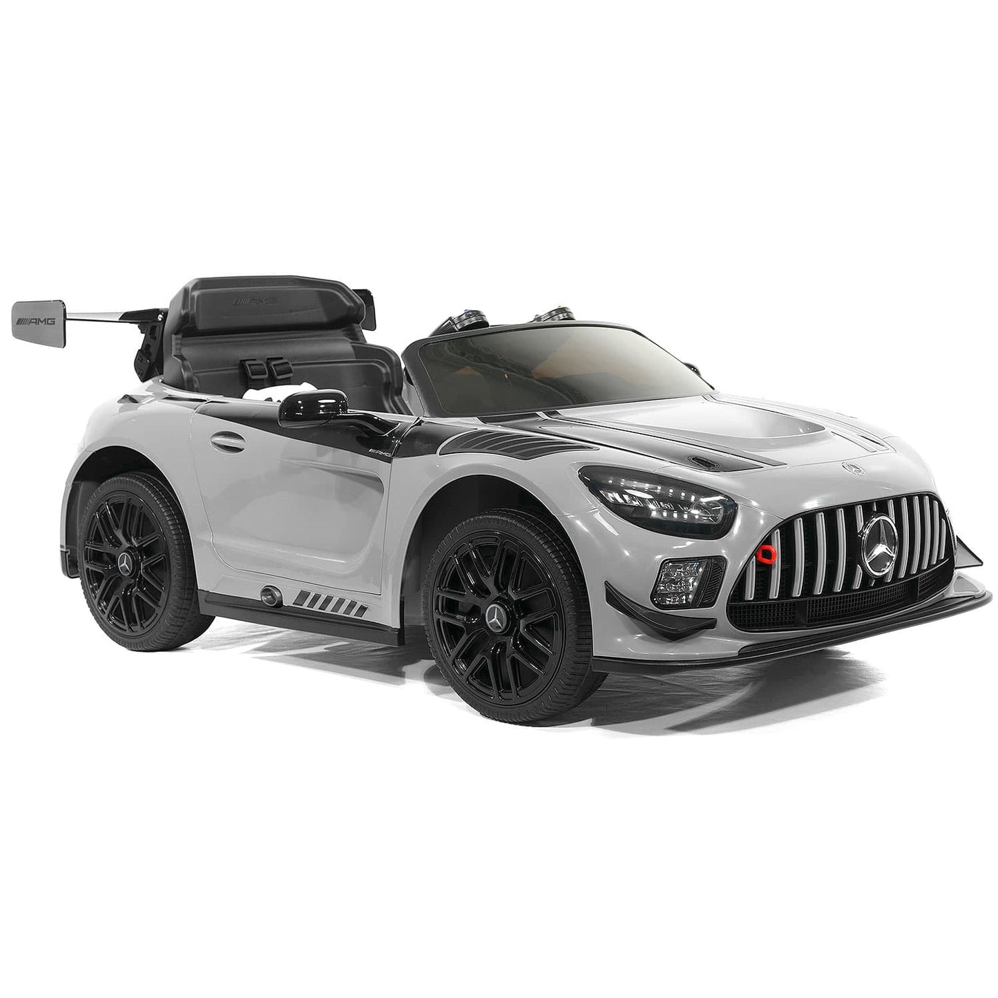 Mercedes AMG GT3 EVO 12V Kids Ride-On Car with R/C Parental Remote | Gray