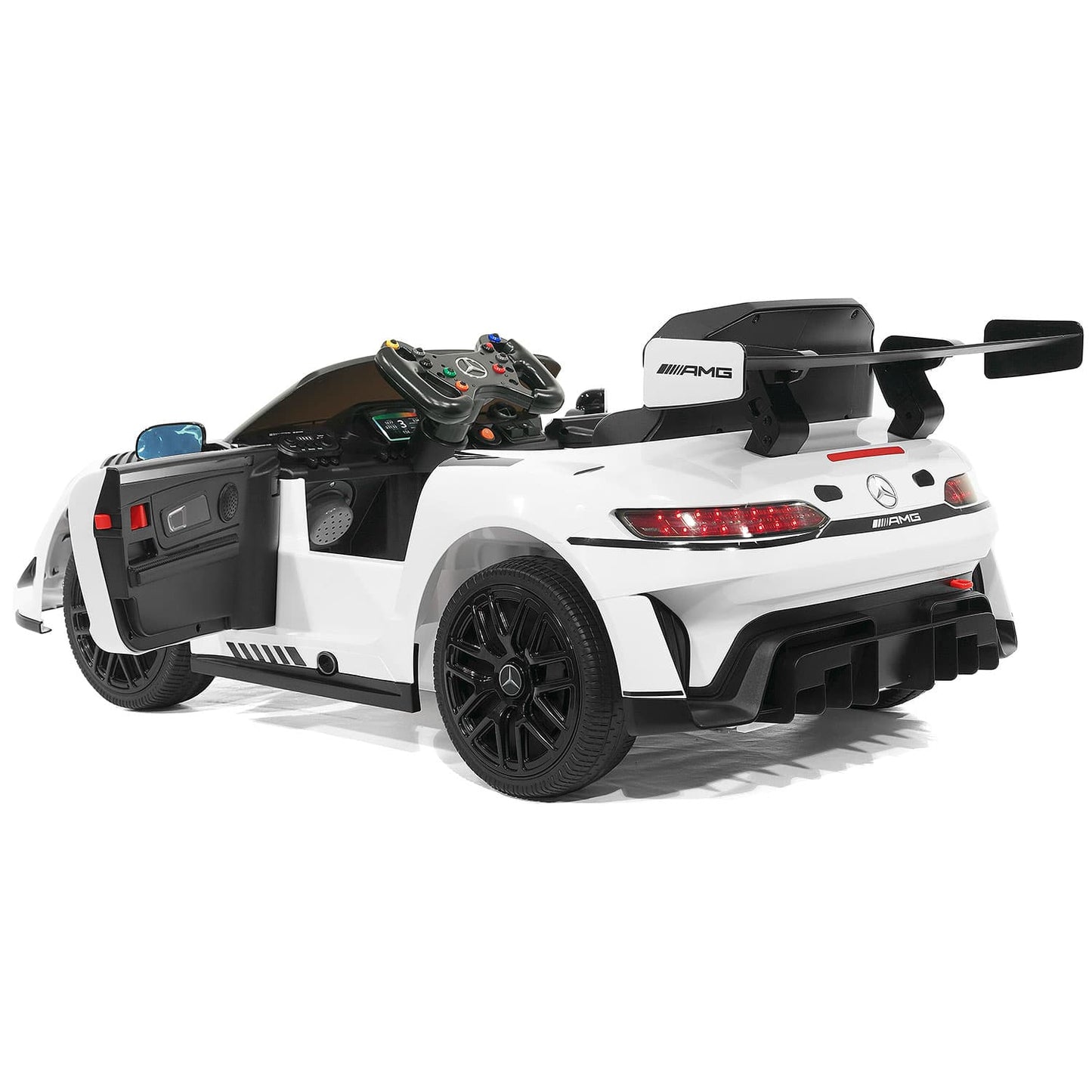 Mercedes AMG GT3 EVO 12V Kids Ride-On Car with R/C Parental Remote | White