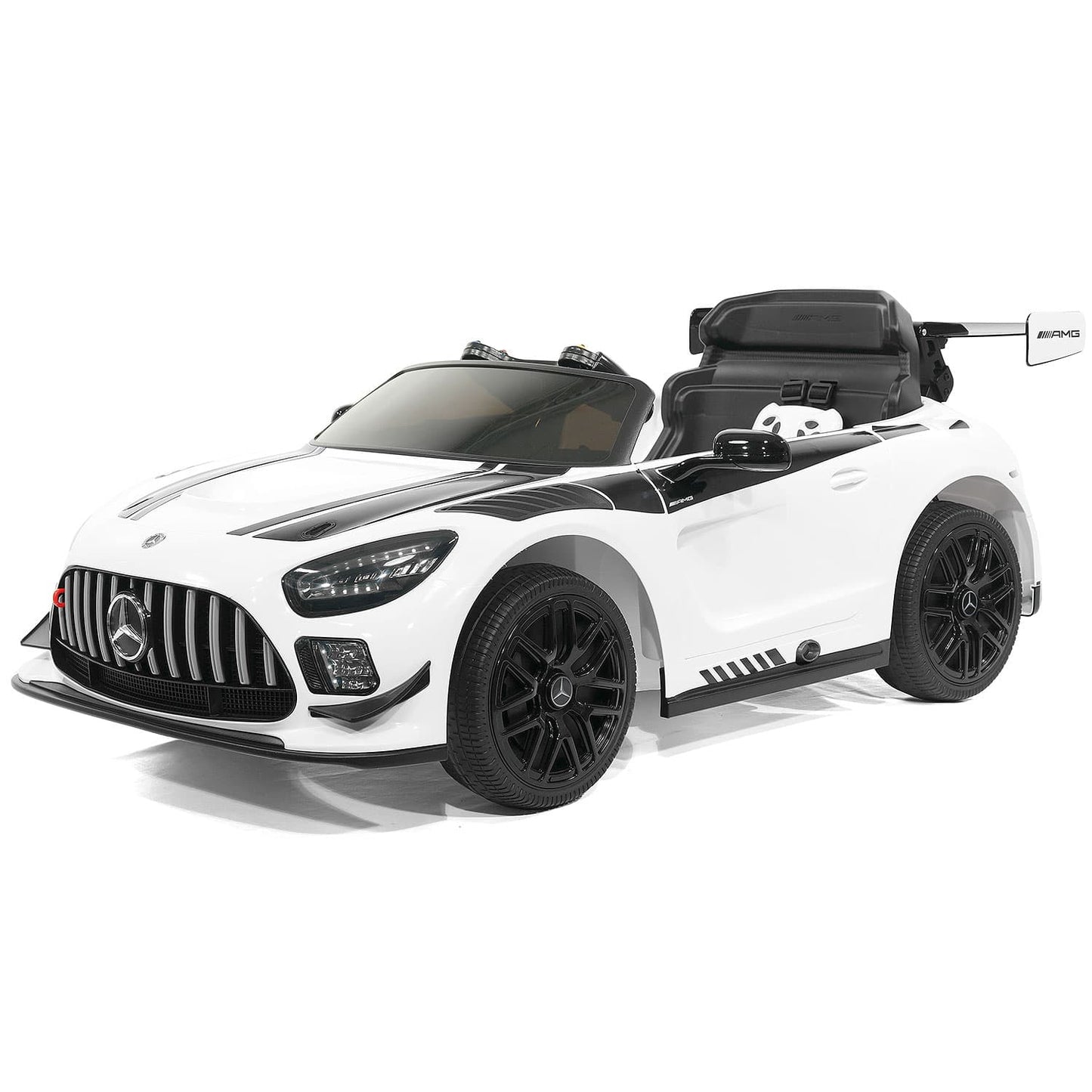 Mercedes AMG GT3 EVO 12V Kids Ride-On Car with R/C Parental Remote | White
