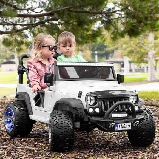Trail Explorer 24V Kids Ride-On Car Truck with R/C Parental Remote | White