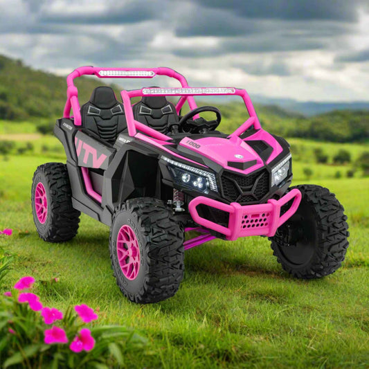 Ridington MAX-R 24V Kids Ride-On UTV Buggy with R/C Parental Remote | Pink