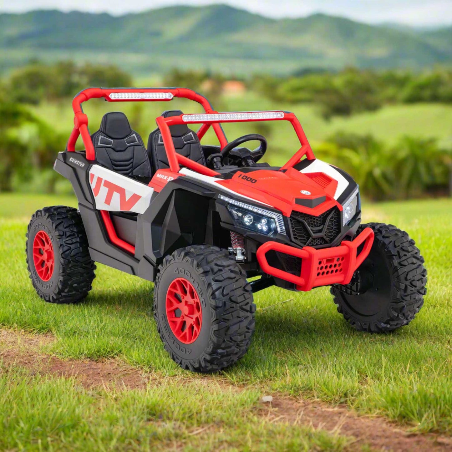 Ridington MAX-R 24V Kids Ride-On UTV Buggy with R/C Parental Remote | Red-White
