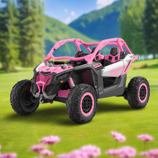 Can-Am Maverick XL Custom Edition 24V Kids Ride-On UTV Buggy Car | Rose Pink