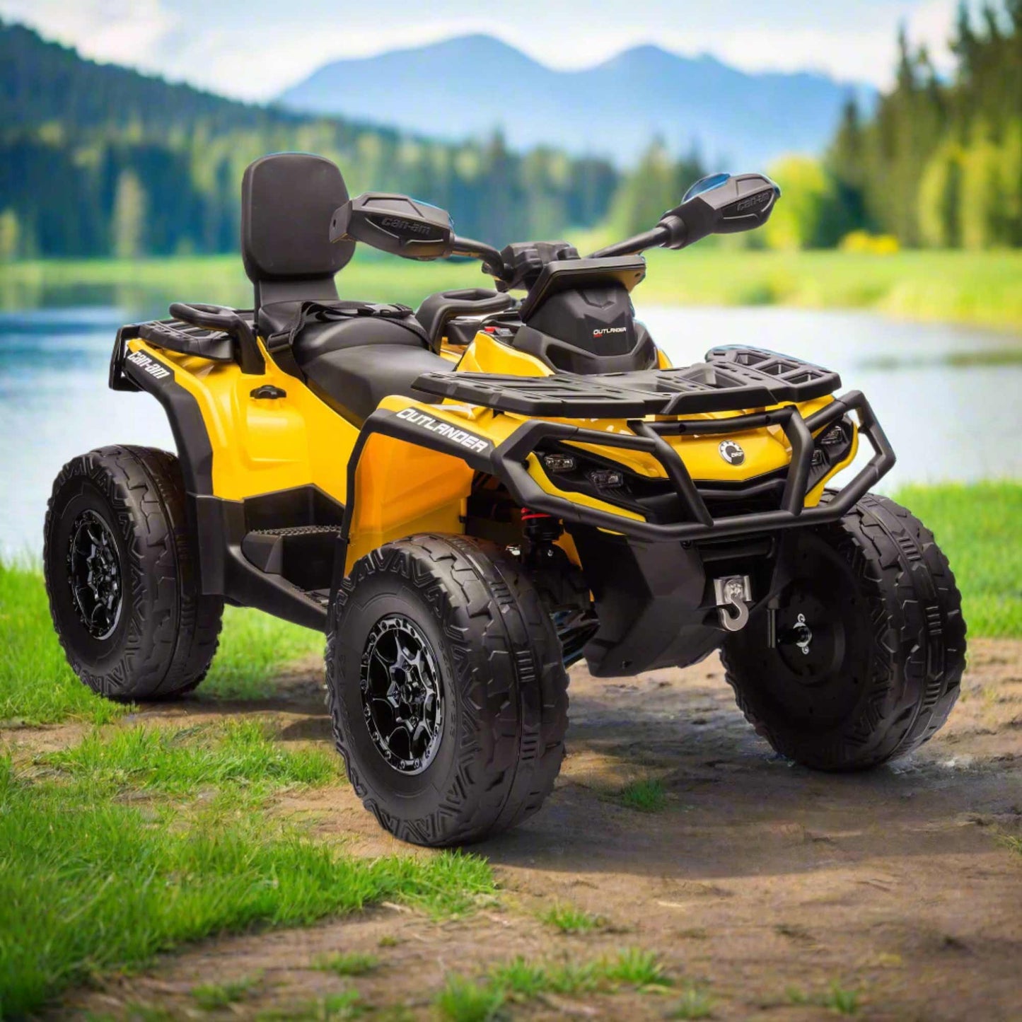 Can-Am Outlander 24V 4WD Kids Ride-On ATV Quad | Yellow