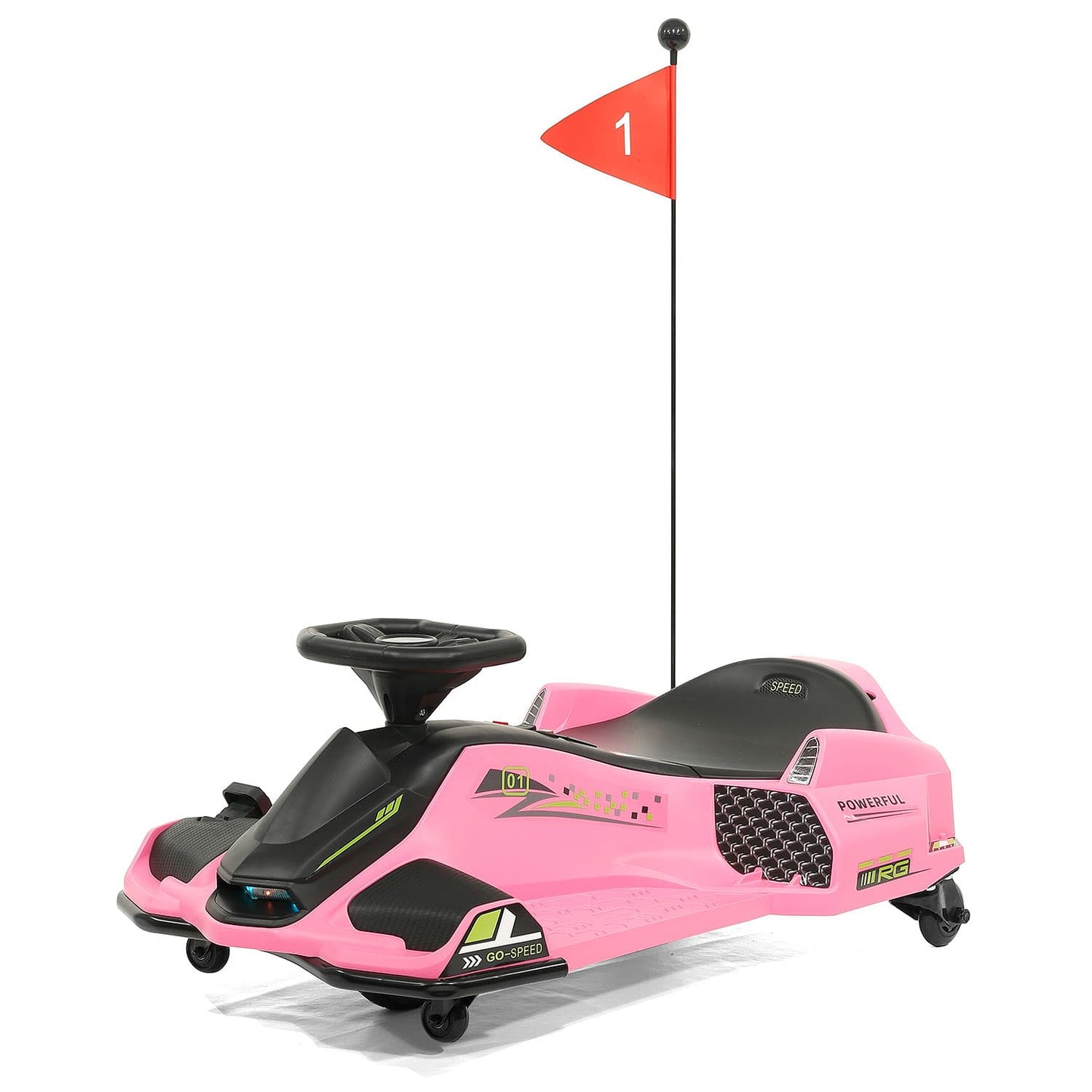 360° Drift Glider 24V Kids Ride-On Go-Kart | Pink