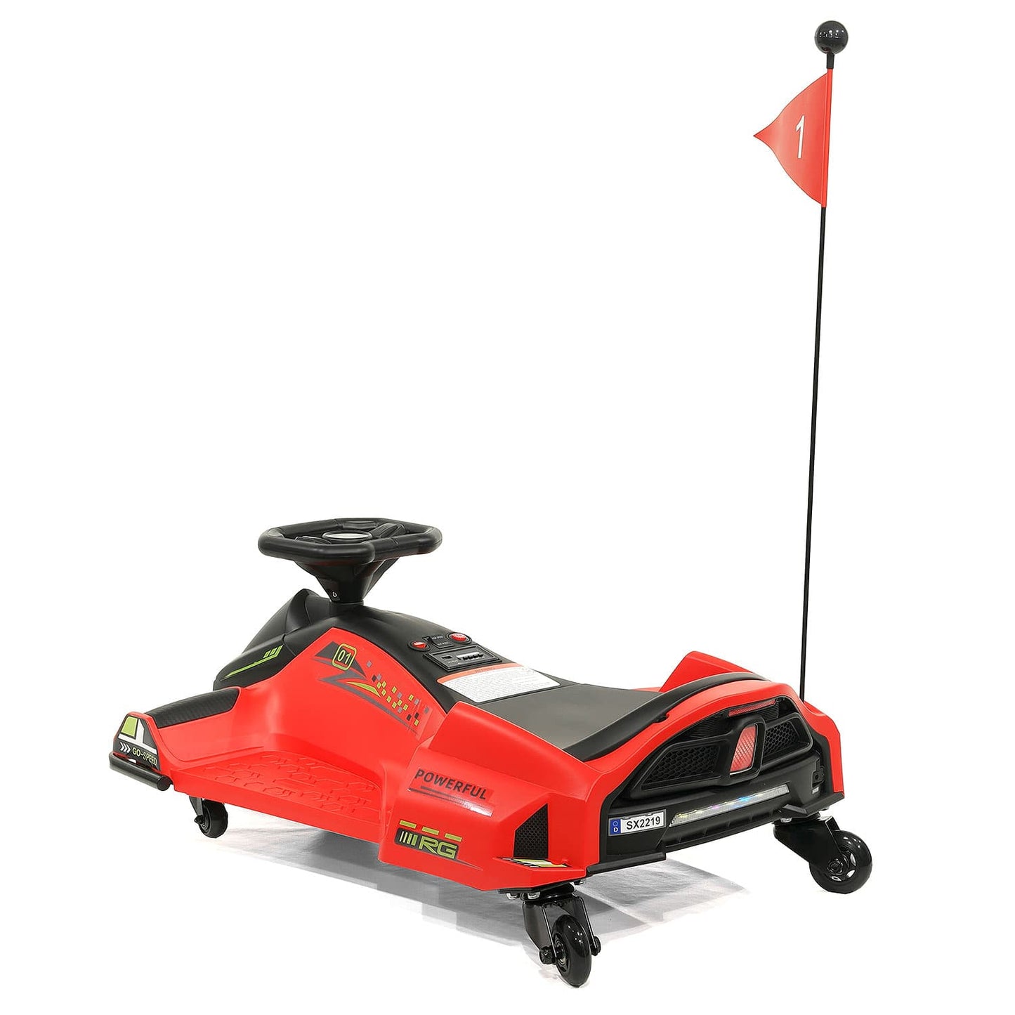 360° Drift Glider 24V Kids Ride-On Go-Kart | Red