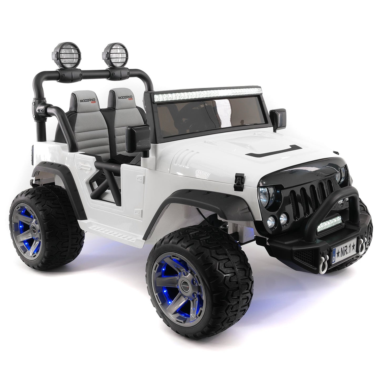 Trail Explorer 24V Kids Ride-On Car Truck with R/C Parental Remote | White