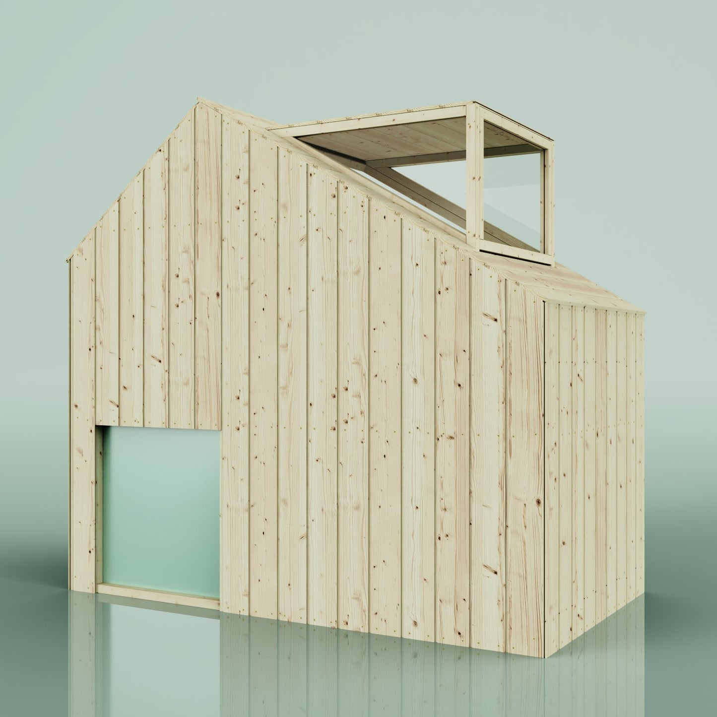 PolarPlay Kids Scandinavian Style Wooden Playhouse - Asta Sage