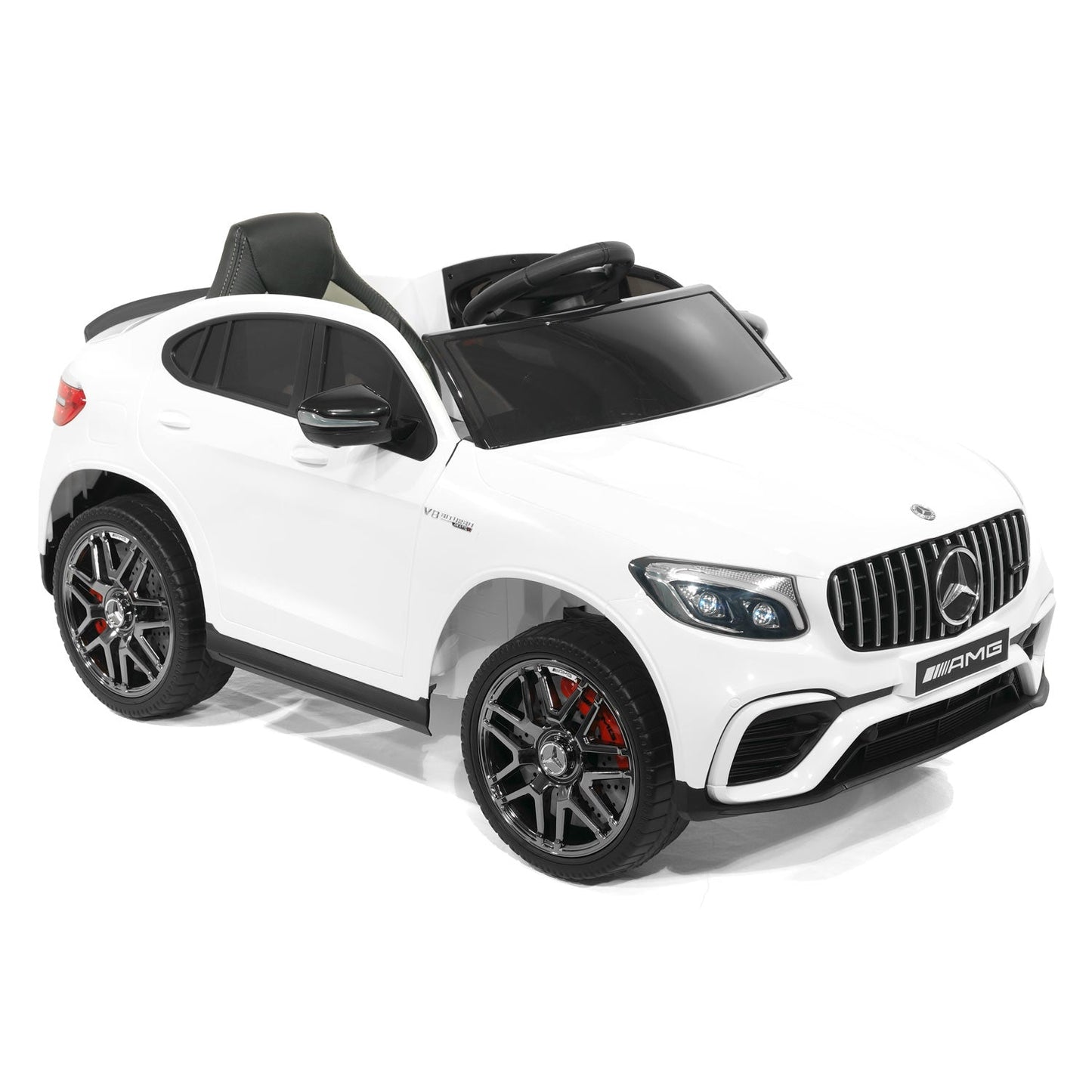 Mercedes AMG GLC 63S 12V 4WD Kids Ride-On Car with R/C Parental Remote | White