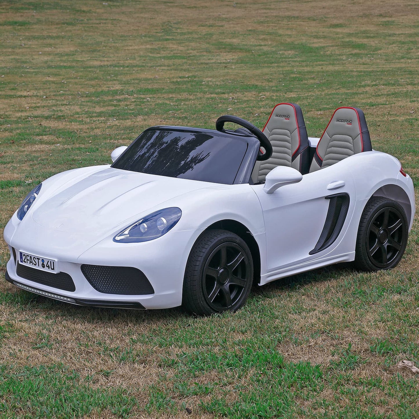 Roadster XXL Sport 24V Big Kids Ride-On Car | White