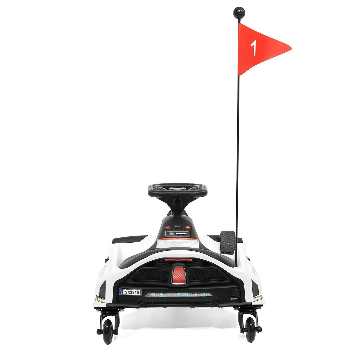 360° Drift Glider 24V Kids Ride-On Go-Kart | White