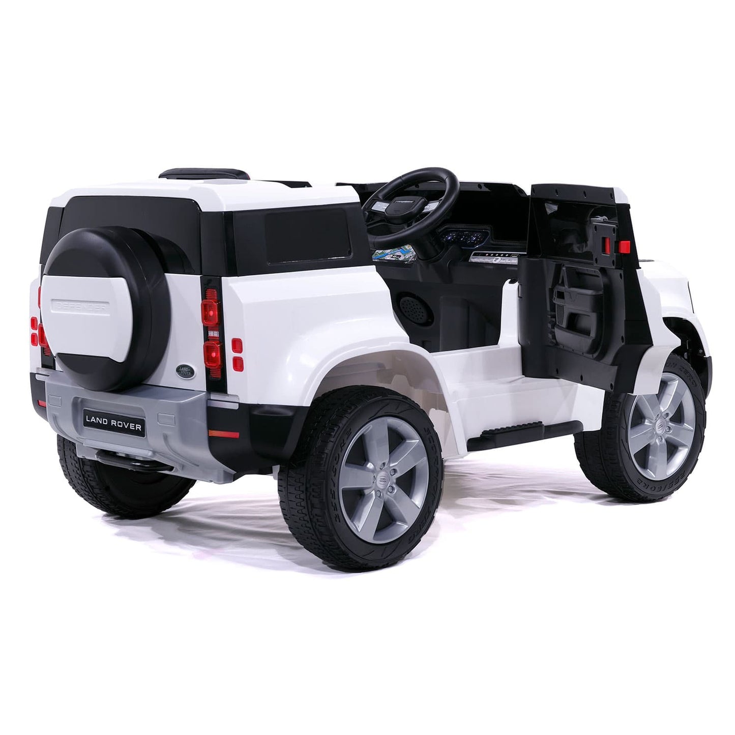 Land Rover Defender 12V Kids Ride-On Car with R/C Parental Remote | White