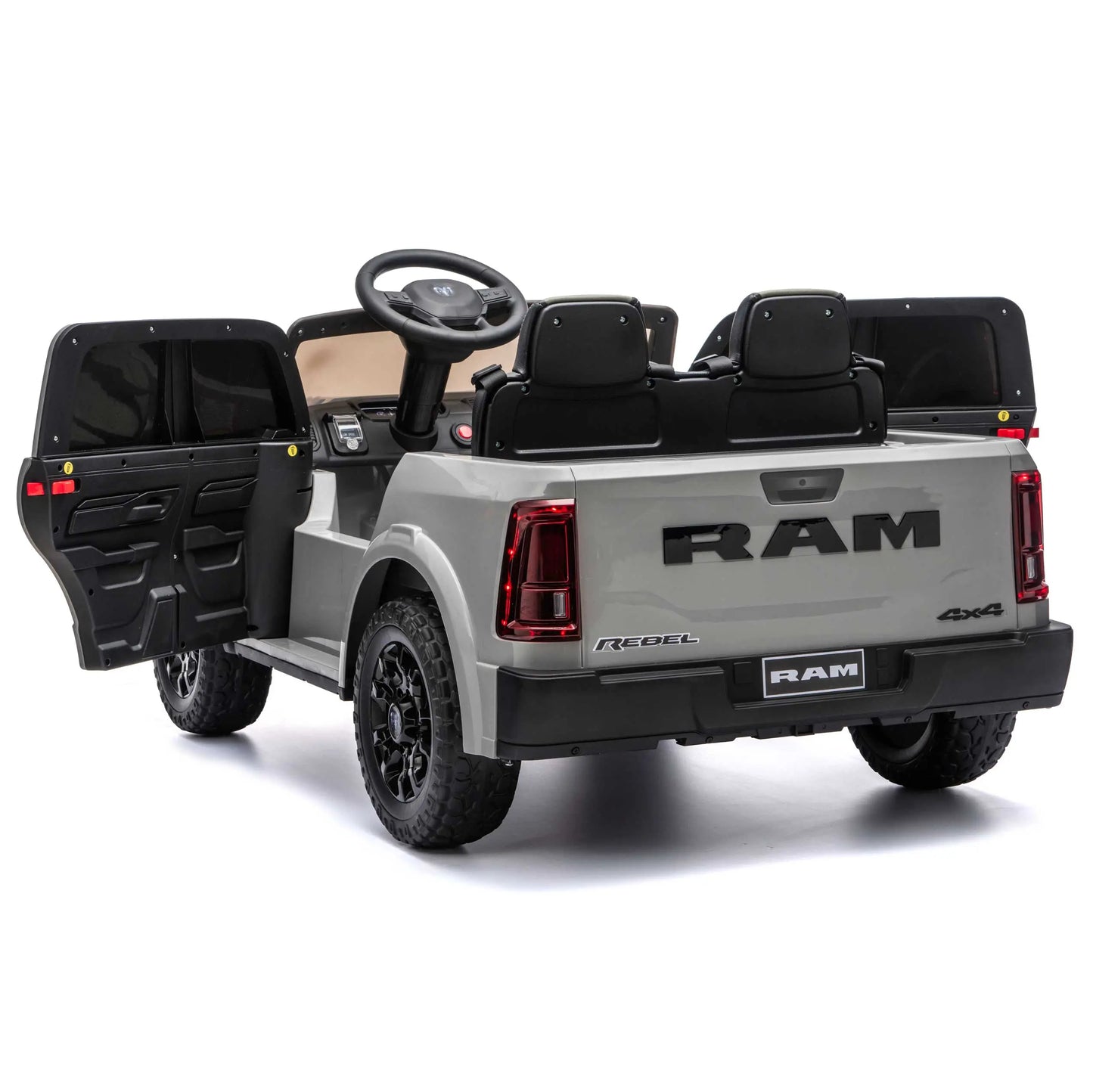 Dodge Ram 2500 Rebel 24V Kids Ride-On Car Truck with R/C Parental Remote | Gray