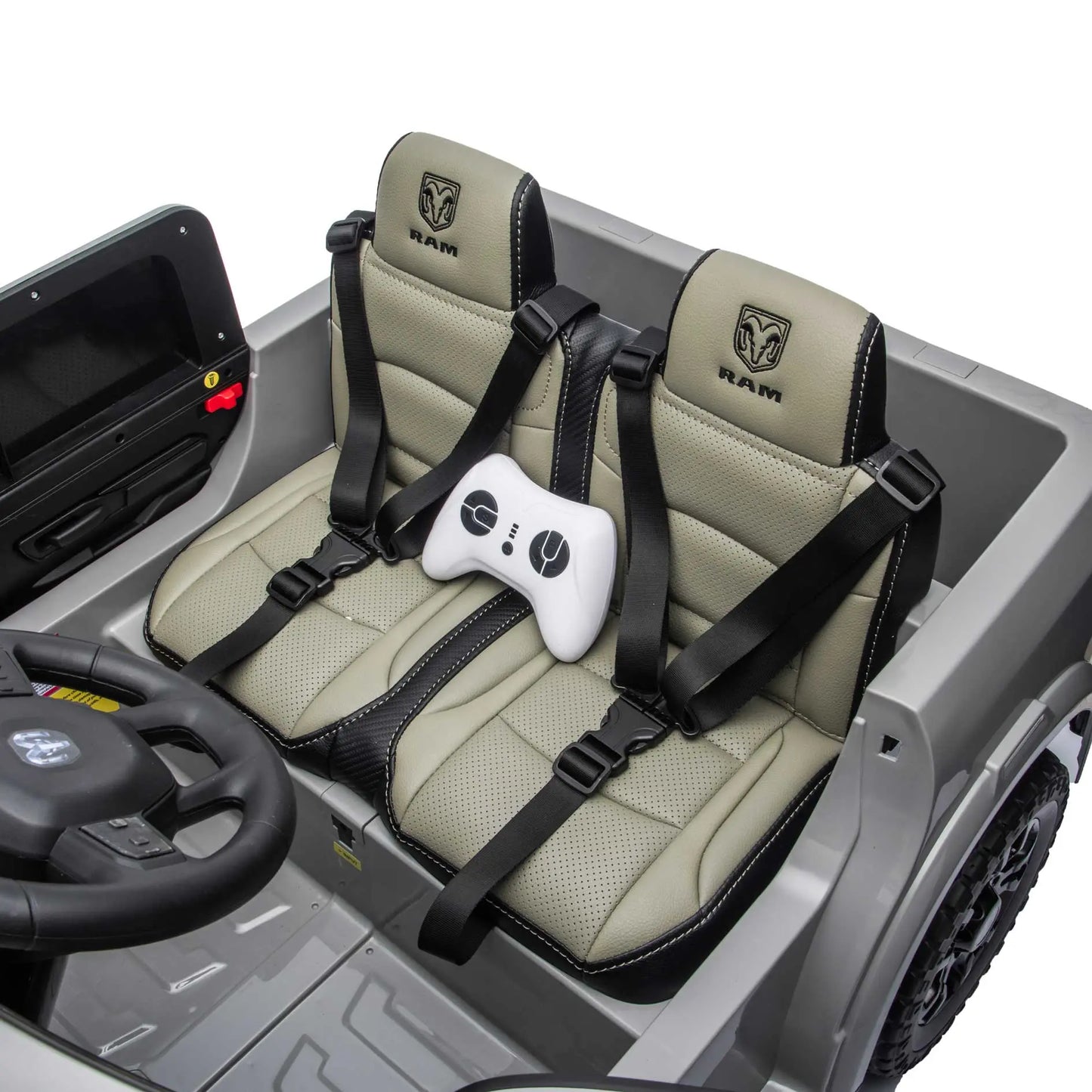 Dodge Ram 2500 Rebel 24V Kids Ride-On Car Truck with R/C Parental Remote | Gray