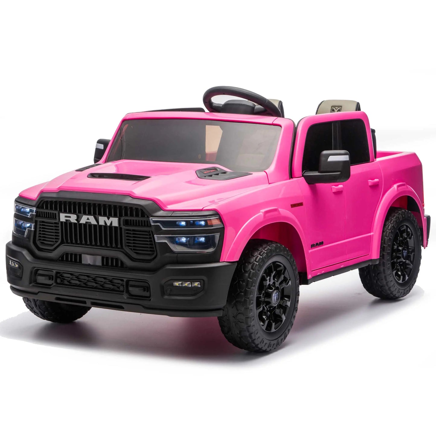 Dodge Ram 2500 Rebel 24V Kids Ride-On Car Truck with R/C Parental Remote | Pink