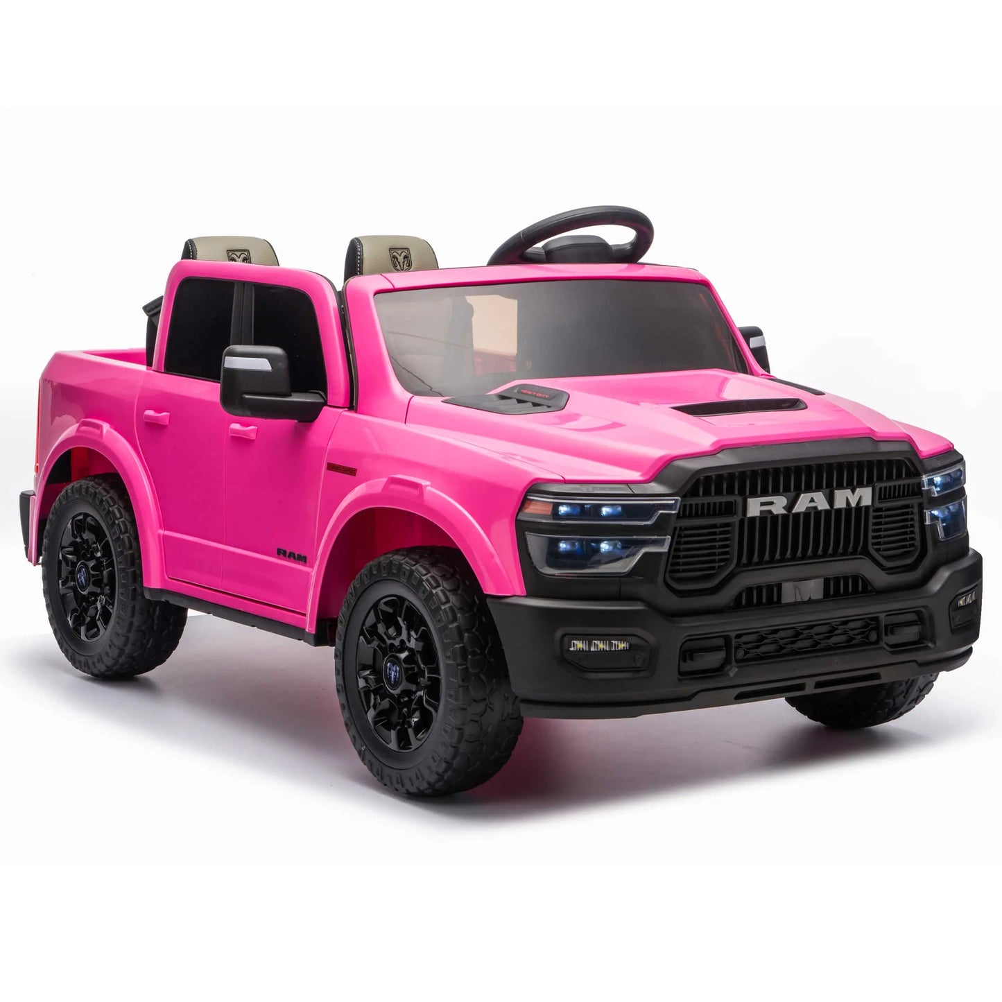 Dodge Ram 2500 Rebel 24V Kids Ride-On Car Truck with R/C Parental Remote | Pink
