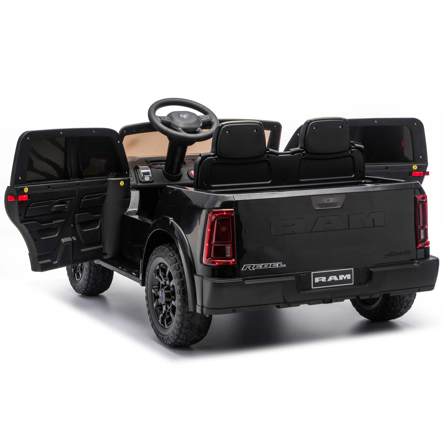 Dodge Ram 2500 Rebel 24V Kids Ride-On Car Truck with R/C Parental Remote | Black