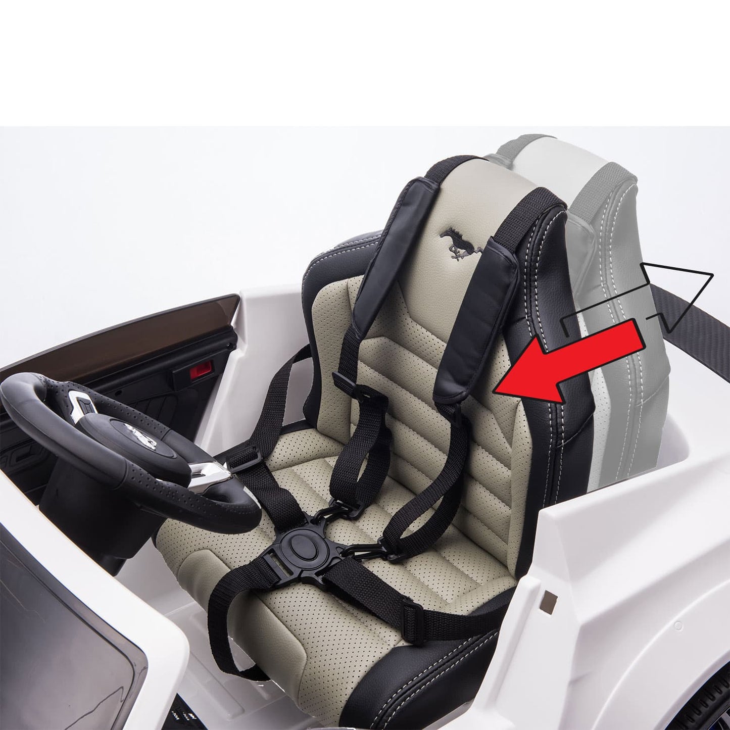Ford Mustang GT Custom Edition 24V Kids Ride-On Car with R/C Parental Remote | White