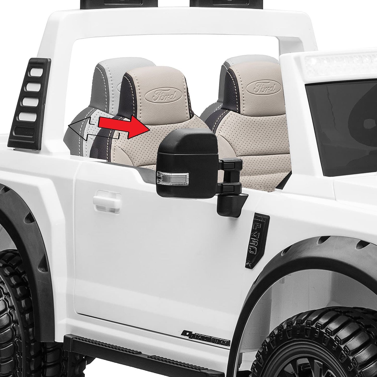Ford F450 Custom Edition 24V Kids Ride-On Car Truck with R/C Parental Remote | Black