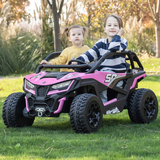 Trail Runner 24V 4WD Kids Ride-On UTV with R/C Parental Remote | Pink