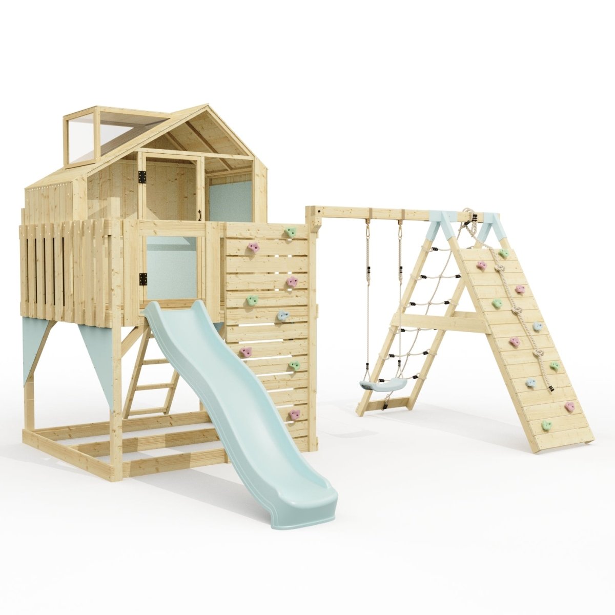 PolarPlay Kids Climbing Tower & Playhouse - Climb & Swing Ragna Mist