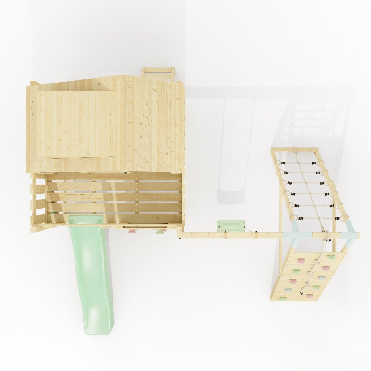 PolarPlay Kids Climbing Tower & Playhouse - Climb & Swing Ragna Sage
