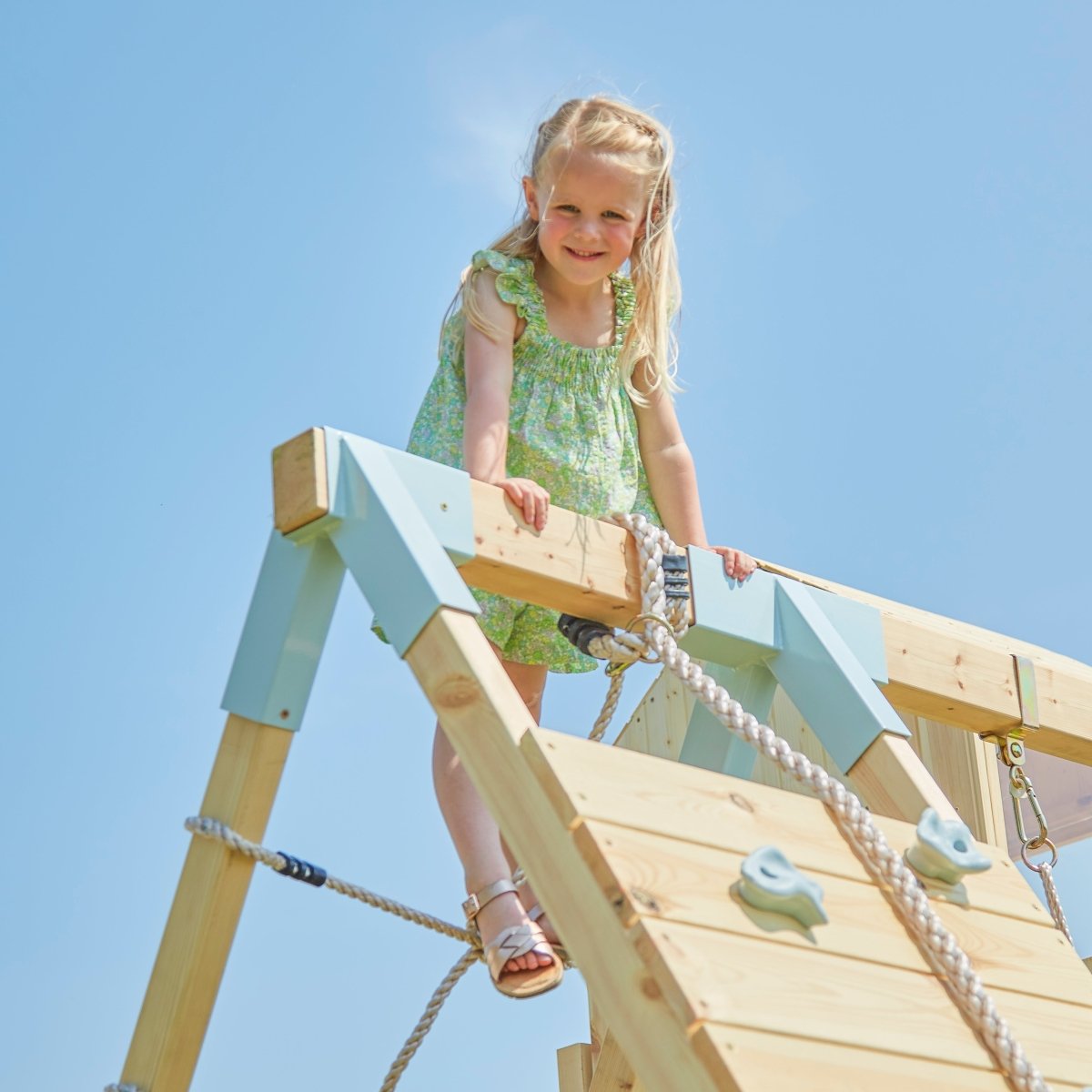 PolarPlay Kids Climbing Tower & Playhouse - Climb & Swing Ragna Sage