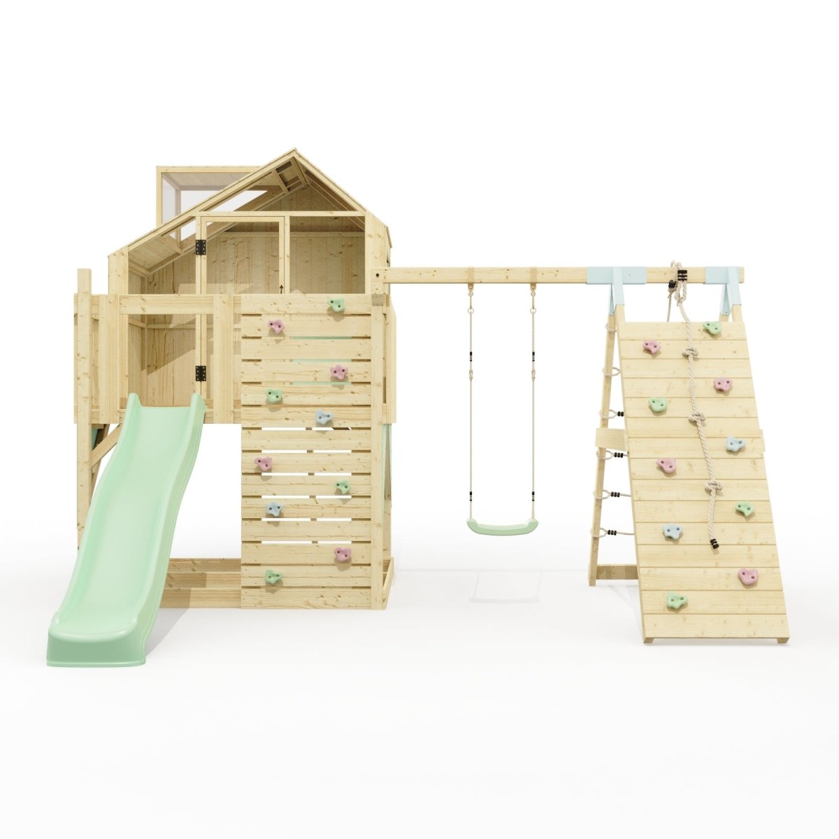 PolarPlay Kids Climbing Tower & Playhouse - Climb & Swing Ragna Sage