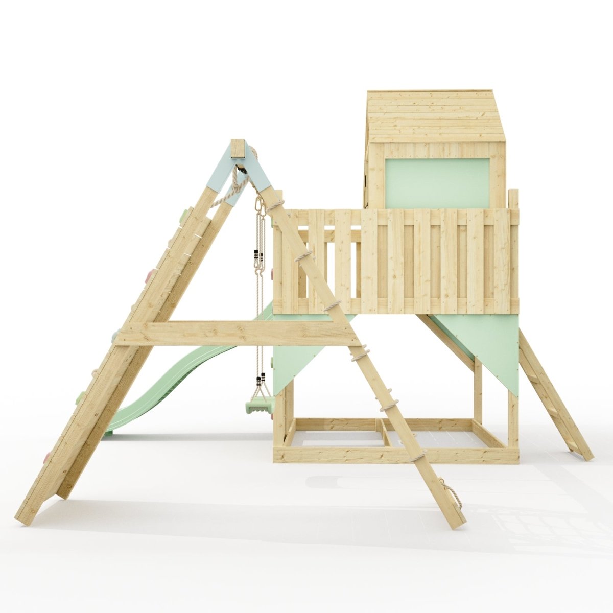 PolarPlay Kids Climbing Tower & Playhouse - Climb & Swing Ragna Sage