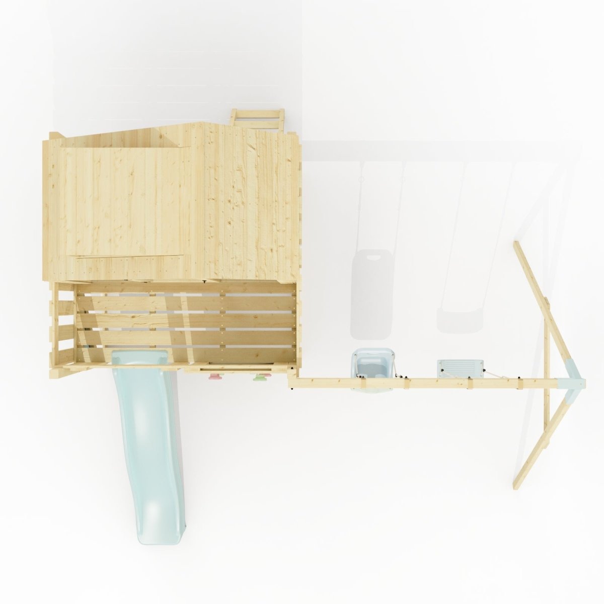 PolarPlay Kids Climbing Tower & Playhouse - Swing Saga Mist