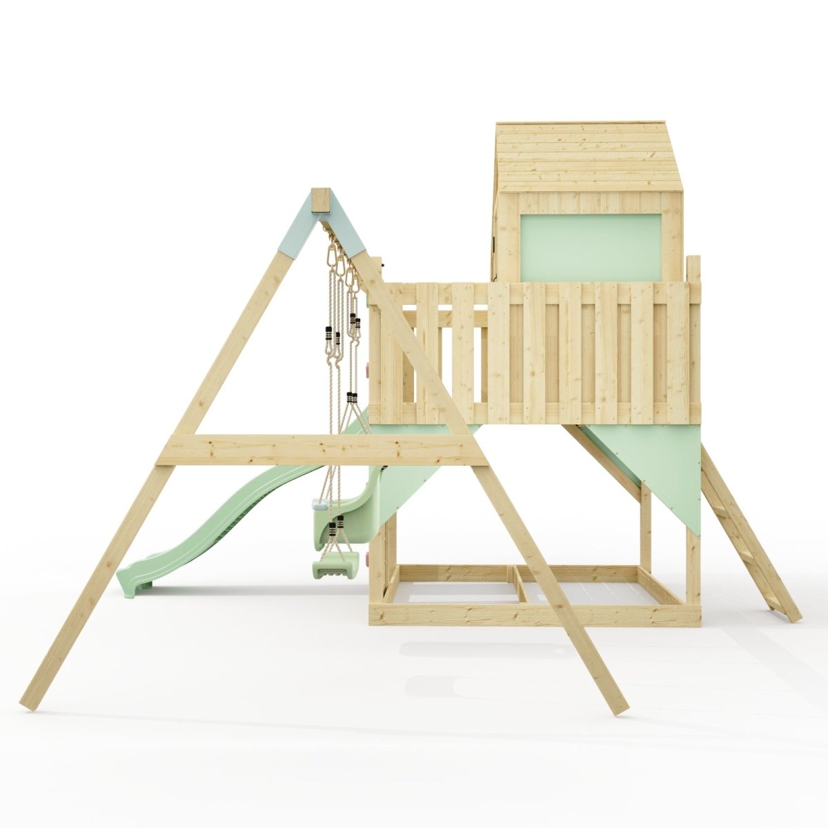 PolarPlay Kids Climbing Tower & Playhouse - Swing Saga Sage