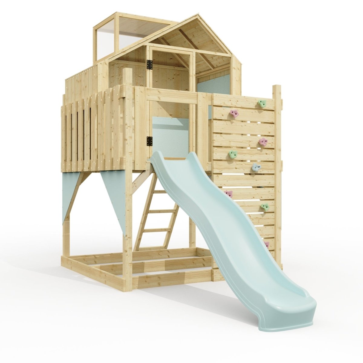 PolarPlay Kids Scandinavian Style Climbing Platform & Playhouse - Astrid Mist