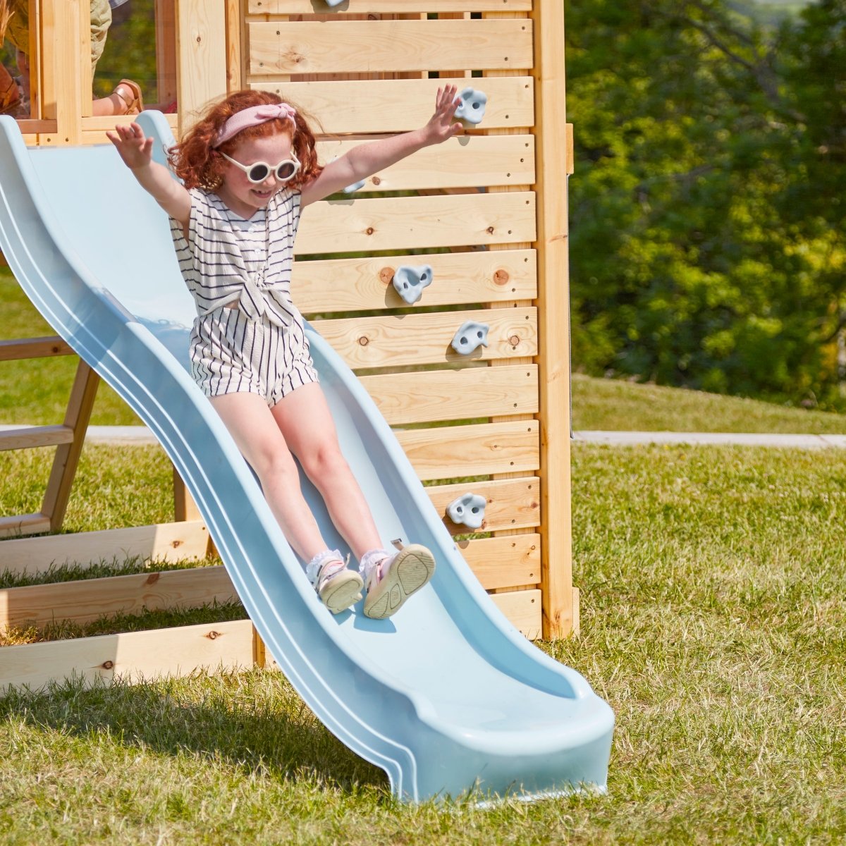 PolarPlay Kids Scandinavian Style Climbing Platform & Playhouse - Astrid Mist