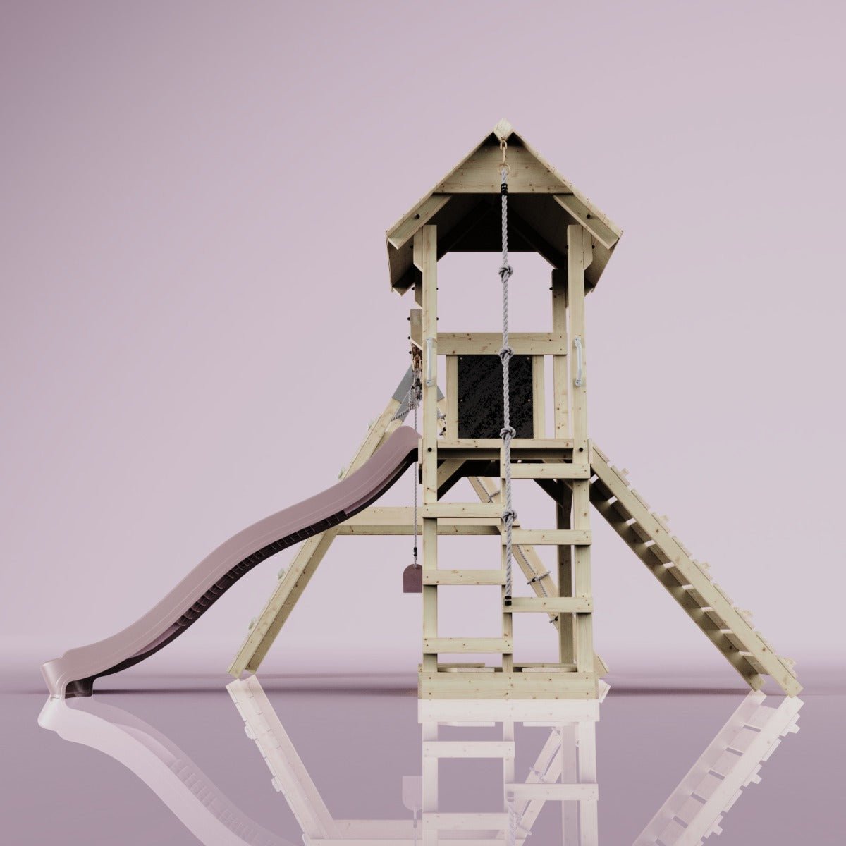 PolarPlay Tower Kids Wooden Climbing Frame - Climb & Swing Tyra Rose
