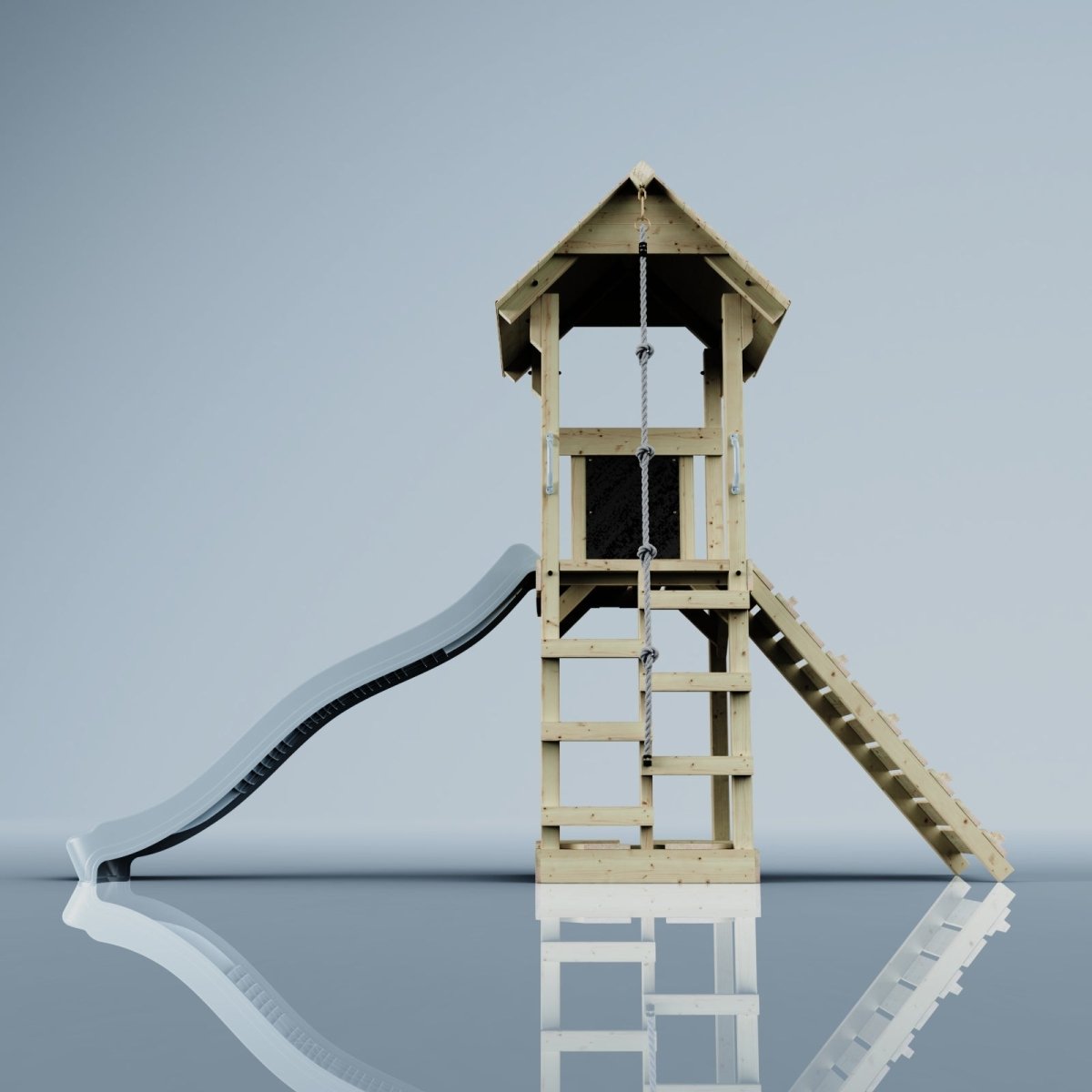 PolarPlay Tower Kids Wooden Climbing Frame - Yarin Mist