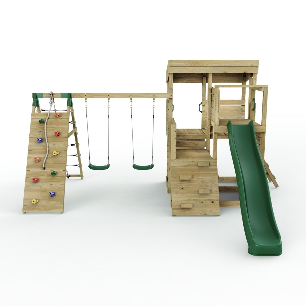 ClassicPlay Sentinel XL Lookout Tower with 3 Decks, Double Swing, Climbing Wall and Slide