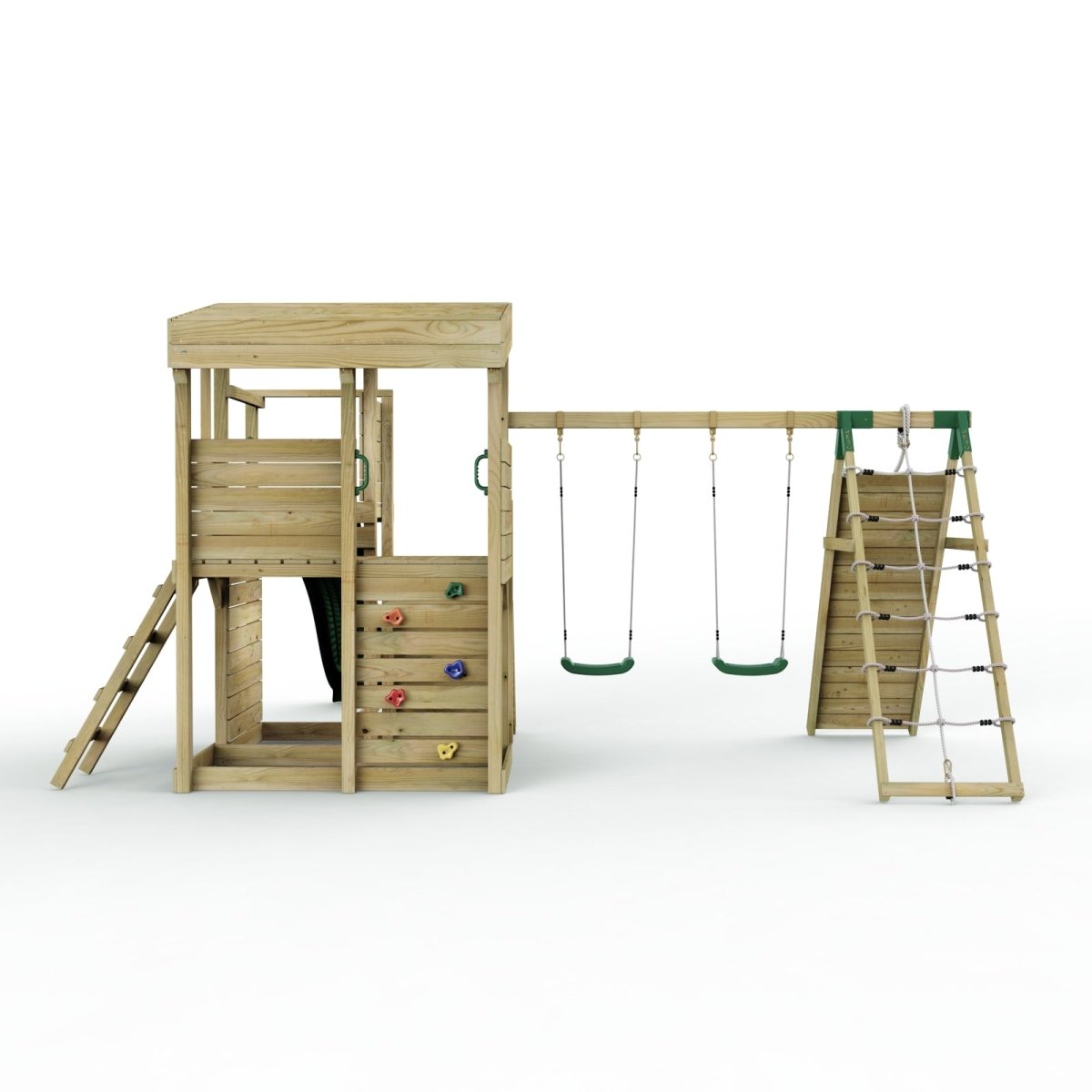 ClassicPlay Sentinel XL Lookout Tower with 3 Decks, Double Swing, Climbing Wall and Slide