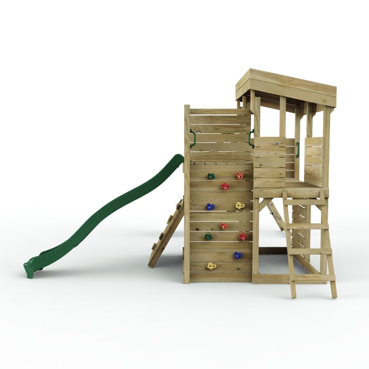 ClassicPlay Sentinel XL Lookout Tower with 3 Decks, Single Swing, Climbing Wall and Slide