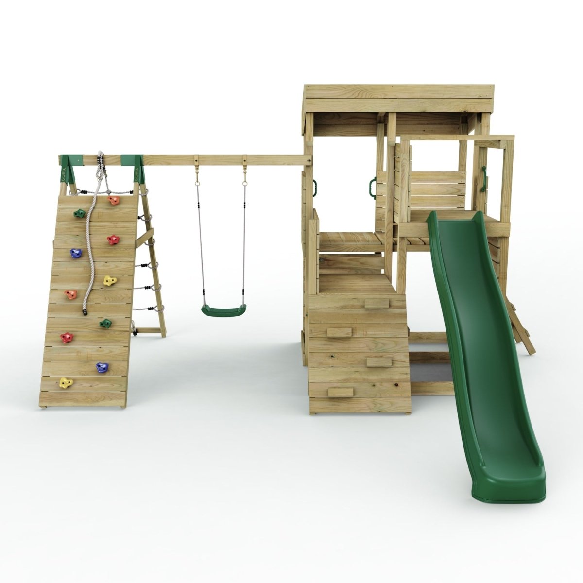 ClassicPlay Sentinel XL Lookout Tower with 3 Decks, Single Swing, Climbing Wall and Slide