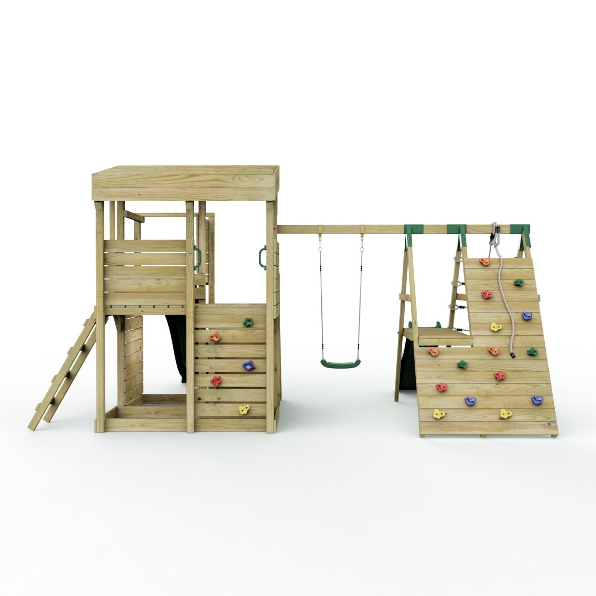 ClassicPlay Sentinel XL Lookout Tower with 3 Decks, Single Swing, Climbing Wall and Slides
