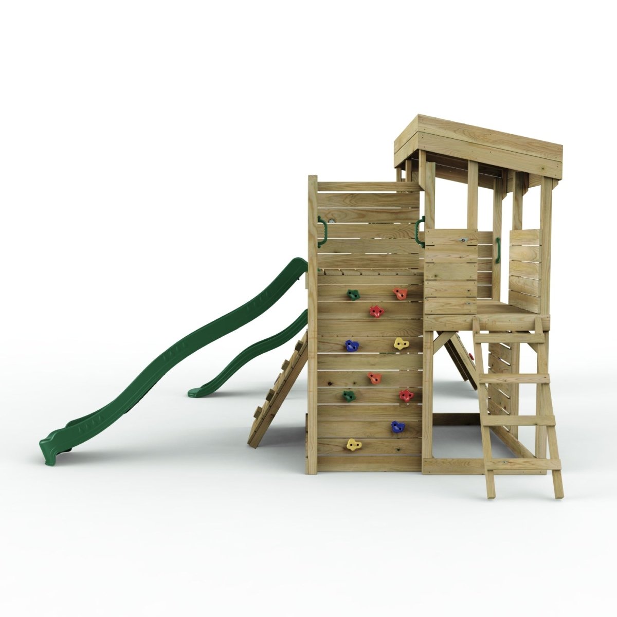 ClassicPlay Sentinel XL Lookout Tower with 3 Decks, Single Swing, Climbing Wall and Slides