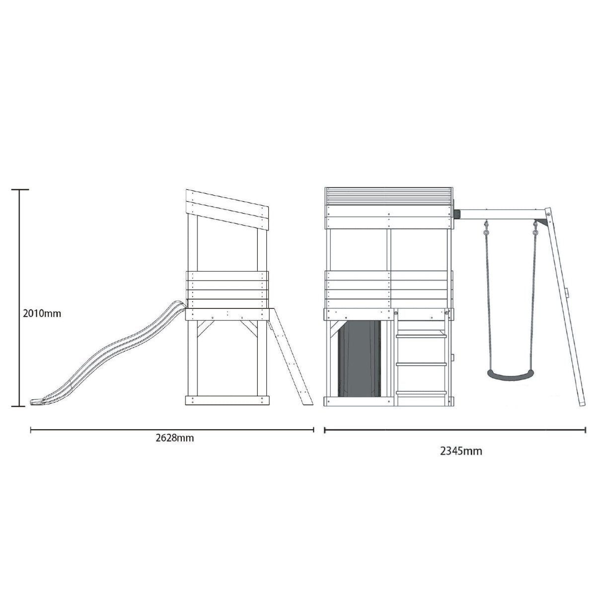 Rebo Lookout Tower with Single Swing, Wave Slide and Adventure Pack