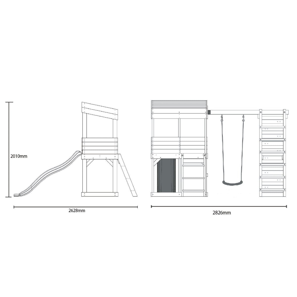 Rebo Lookout Tower with Single Swing, Wave Slide and Climbing Wall