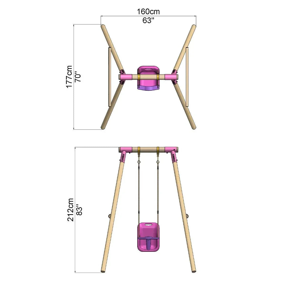Rebo Single Swing Set - Pluto Purple